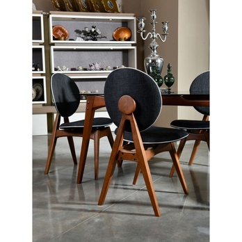 Jedálenská stolička TOUCH antracitová/orech, sada 2 ks 3