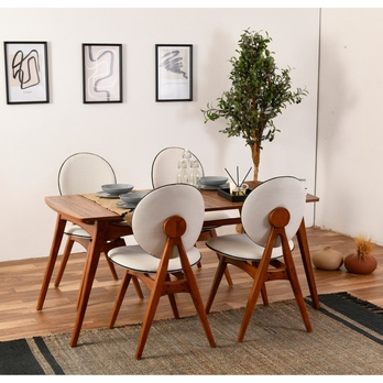 Jedálenská stolička TOUCH krémová/orech, sada 2 ks 1