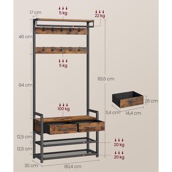 Predsieňová zostava TOURCO 3 hnedá/čierna 5