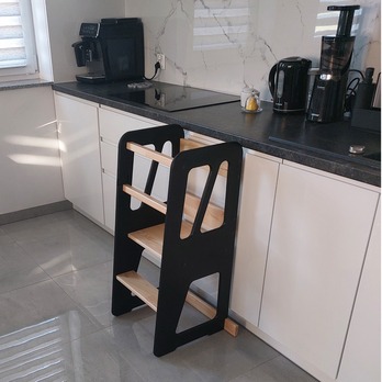 Učiaca veža TOWER 1 čierna/prírodná 1