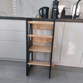 Učiaca veža TOWER 1 čierna/prírodná 3