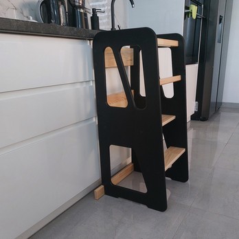 Učiaca veža TOWER 1 čierna/prírodná 4