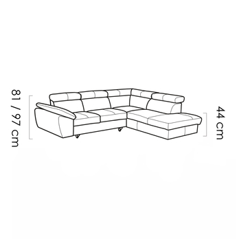 Sedacia súprava TOWN pravá, čierna 5