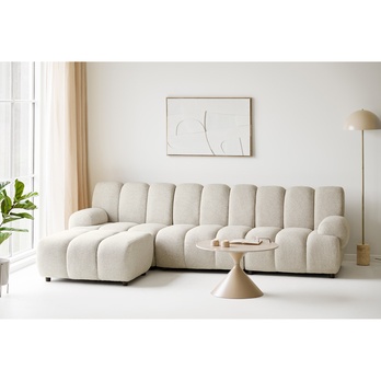 Pohovka s taburetom TOZO MODUL 1 ľavá, béžová 1