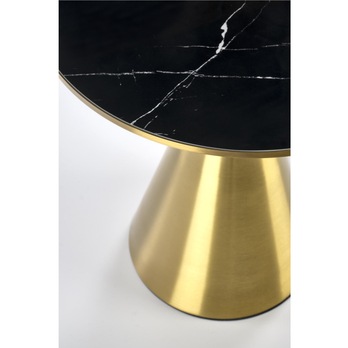Prístavný stolík TRABICO čierny mramor/zlatá 2