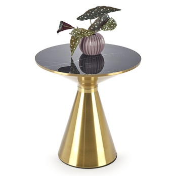 Prístavný stolík TRABICO čierny mramor/zlatá 4