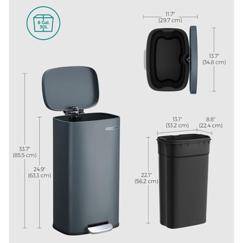 Odpadkový kôš TRASH sivá, 30 l 4