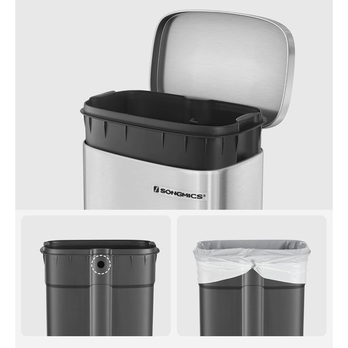 Odpadkový kôš TRASH nehrdzavejúca oceľ, 30 l 3