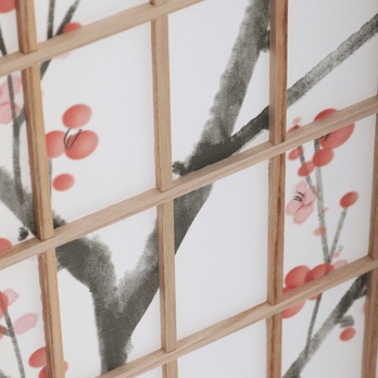 Paraván TREE biela/smrek 8