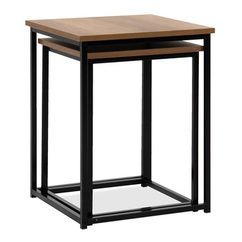 Prístavný stolík TRELLEBORG čierna/dub artisan, sada 2 ks 3