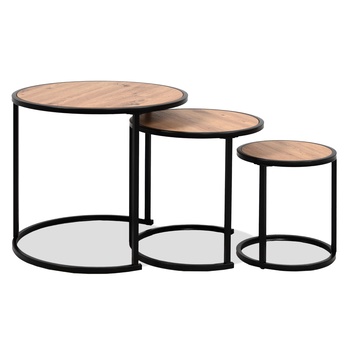 Sada prístavných stolíkov  TRELLEBORG dub artisan/čierna, set 3 ks 2