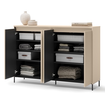 Komoda TREND 2 piesková/čierna 3