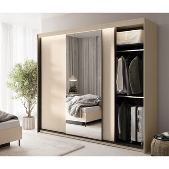 Šatní skříň TREND 2 piesková/čierna 1