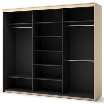 Šatní skříň TREND 2 piesková/čierna 3