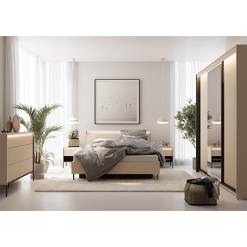 Šatní skříň TREND 2 piesková/čierna 4