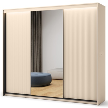 Šatní skříň TREND 2 piesková/čierna 5