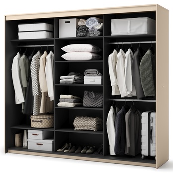 Šatní skříň TREND 2 piesková/čierna 6