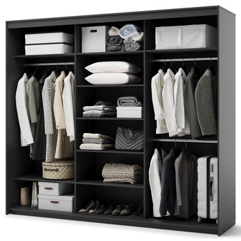 Šatní skříň TREND 2 čierna 3