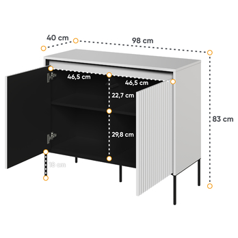 Komoda TREND TR-02 biela/čierna 3