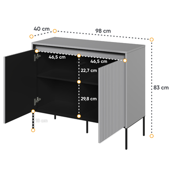 Komoda TREND TR-02 sivá/čierna 3