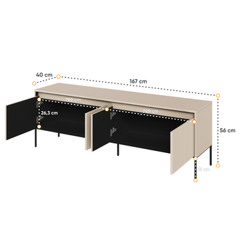 TV komoda TREND TR-05 béžová/čierna 4