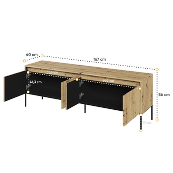 TV komoda TREND TR-05 dub artisan/čierna 3