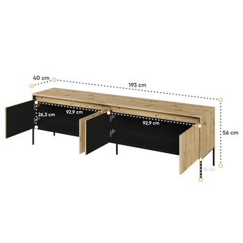 TV komoda TREND TR-06 dub artisan/čierna 2