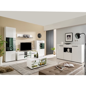 Vitrína TRENTINO I biela/biela vysoký lesk 1