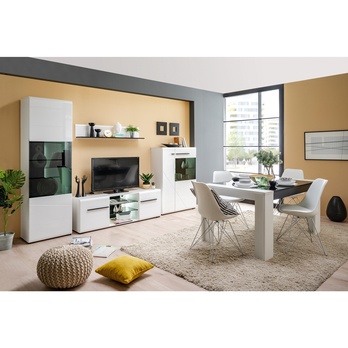 Nástenná polica TRENTINO biela/čierna 1