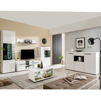 Nástenná polica TRENTINO biela/čierna 3