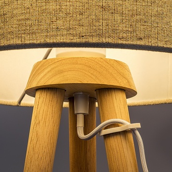 Stojacia lampa TREVIA dub/béžová 5