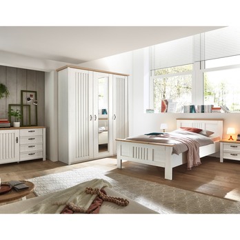 Šatníková skriňa TRIENT pínia/dub artisan, 3 dvere, 1 zrkadlo 1