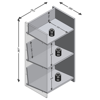 Regál na prepravky TRIER 1 biela 6