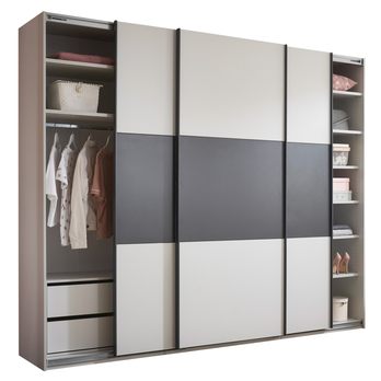 Šatní skriňa TRINO svetlosivá/grafitová 4