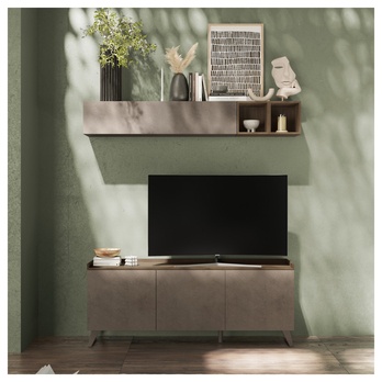 TV komoda TROPA 2 bronzová/orech 1