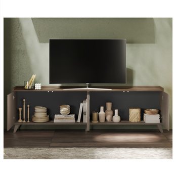 TV komoda TROPA 3 bronzová/orech 2