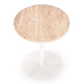 Konferenčný stolík TROVIRSU II travertín/biela 2