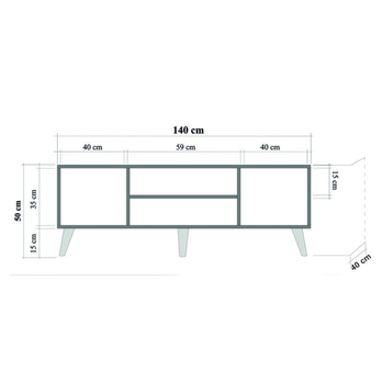 TV komoda TRUVA dub sonoma/prírodná 7