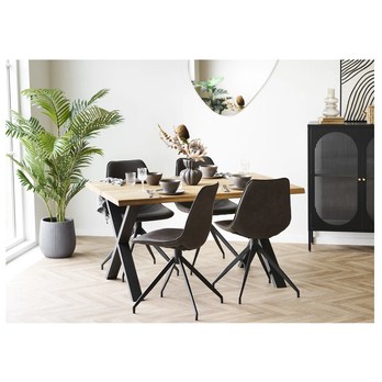 Jedálenská zostava TUELUN 4 dub/sivá 1