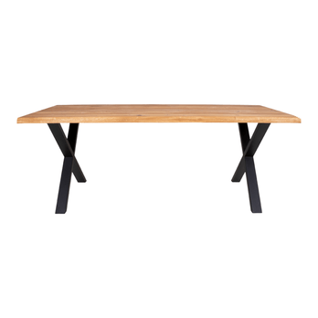 Jedálenský stôl TUELUN prírodná/čierna, šírka 200 cm 2