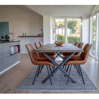 Jedálenský stôl TUELUN hnedá/čierna, šírka 200 cm 1