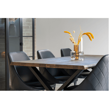 Jedálenský stôl TUELUN hnedá/čierna, šírka 200 cm 4