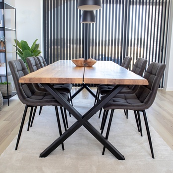 Jedálenská zostava TUELUN prírodná/sivá 1