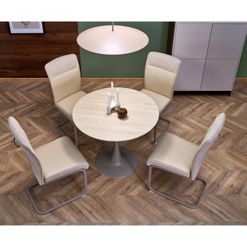 Jedálenský stôl TULAU travertín/kašmírová 8