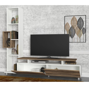 TV stolík TULIP orech/biela 1