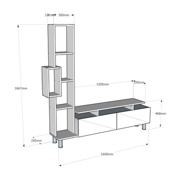 TV stolík TULIP orech/biela 2