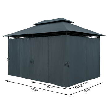 Záhradný altánok TUPAS antracitová 7