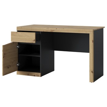 Písací stôl TURINO dub artisan/antracitová, šírka 128 cm 1