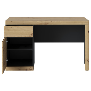 Písací stôl TURINO dub artisan/antracitová, šírka 128 cm 3