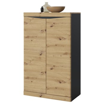 Komoda TURINO dub artisan/antracitová, šírka 76 cm 2